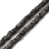 Electroplated Natural Lava Rock Beads Strands G-Q1009-B01-02B-1