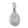 Ion Plating(IP) 304 Stainless Steel Micro Pave Cubic Zirconia Pendants STAS-Z107-02P-02-1