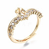 Brass Micro Pave Clear Cubic Zirconia Peg Bails Cuff Finger Ring Settings X-KK-T056-115G-NF-4