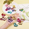 Glitter Sequins Fabric Heart Padded Patches DIY-PH0021-01-3