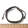 Natural Tiger Eye and Synthetic Hematite Adjustable Braided Bead Bracelets BJEW-H626-01-05-5