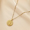 Constellation Coin Stainless Steel Pendant Necklace for Women PW-WG95399-09-1