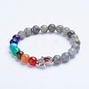 Natural Labradorite Beaded Stretch Bracelets BJEW-P072-F01-1