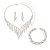 Horse Eye Alloy Crystal Rhinestone & Plastic Pearl Chain Necklaces & Stud Earrings & Bracelets Sets  FS-WG3003B-01-3