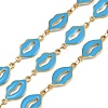 304 Stainless Steel Enamel Lip Link Chains CHS-K023-03G-06-1