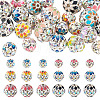 24Pcs 3 Styles Round Brass Rhinestone Beads KK-TA0003-25-2