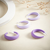 4 Pairs 2 Colors Acrylic C-Shaped Stud Earrings EJEW-LP0001-63-3
