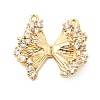 Brass Pave Clear Cubic Zirconia Pendants KK-G553-05G-1