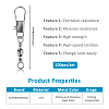 100Pcs Stainless Steel Solid Fishing Swivel Snaps Hook Connector Barrel Bearing FIND-FH0010-59-2