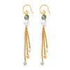 Brass Glass Dangle Earrings EJEW-R014-02G-4