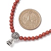 Adjustable Natural Red Jasper Round Bead Necklaces NJEW-JN05016-3