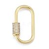 Brass Micro Pave Clear Cubic Zirconia Screw Carabiner Lock Charms ZIRC-E164-10G-3
