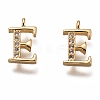 Brass Micro Pave Clear Cubic Zirconia Charms ZIRC-B002-39G-E-1
