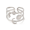 Star & Moon & Sun 304 Stainless Steel Open Cuff Ring Findings STAS-E066-10P-2