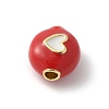 Brass Enamel Beads KK-P294-53G-01-2