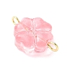 7Pcs 7 Colors Transparent Spray Painted Glass Connector Charms PALLOY-JF03520-02-3