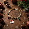 Christmas 304 Stainless Steel Enamel Charm 2-Strand Bracelets WGD65DE-02-1
