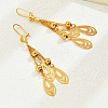 Elegant Gold Plated Leaf Earrings with Tassels for Women BW9011-1