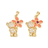 Brass Micro Pave Clear Cubic Zirconia Pendants X-KK-F931-19G-1