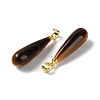 Natural Tiger Eye Teardrop Pendants G-Q005-03G-02-2