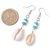 Natural Cowrie Shell Dangle Earrings EJEW-JE06262-4