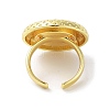 Resin Flat Round Open Cuff Ring RJEW-A035-02G-4