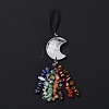 Moon Gemstone Pendant Decorations HJEW-R127-01-5