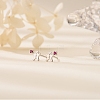 925 Sterling Silver Cubic Zirconia Stud Earrings EJEW-F394-01A-P-1
