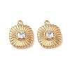Brass Micro Pave Cubic Zirconia Grooved Pendants KK-A280-04B-G-1