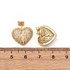 Broken Heart Brass Micro Pave Cubic Zirconia Stud Earrings EJEW-B153-19G-03-5