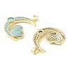 Brass Micro Pave Sky Blue Cubic Zirconia Pendants CU-CBA6938-04G-04-2