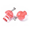 Cherry Quartz Glass Pendants G-N0325-10F-3