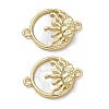 Brass & Natural White Shell Connector Charms KK-CBA56EF-18G-1