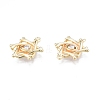 Brass Micro Pave Clear Cubic Zirconia Pendants KK-G432-20G-3