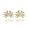 Brass Micro Pave Clear Cubic Zirconia Stud Earrings EJEW-H157-03G-02-4