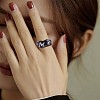 Glitter Enamel Twist Wave Open Cuff Ring JR923A-6