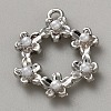 White Series Love Bow Alloy Acrylic Pendant PALLOY-WH0115-01P-01-2