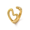 304 Stainless Steel Hollow Heart Open Cuff Rings for Women RJEW-K258-05G-02-2