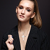 1Pc 304 Stainless Steel Cross Pendants STAS-BBC0005-89-6