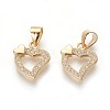 Brass Micro Pave Cubic Zirconia Charms ZIRC-J021-08G-RS-1