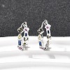 Brass Micro Pave Cubic Zirconia Hoop Earrings EJEW-P322-02P-2