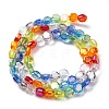 Electraoplate & Gradient Color Glass Beads Strands LAMP-M023-02-3