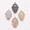 Brass Cubic Zirconia Charms KK-P134-29-1