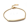 304 Stainless Steel Rhinestone Link Bracelets BJEW-P369-01G-4