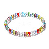 4mm Prism Faceted Rondelle Glass Beaded Stretch Bracelets for Women EH2213-5-1