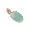 3Pcs 3 Styles Natural Green Aventurine Faceted Pendants PALLOY-JF04934-4