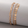 Alloy Paperclip Chain Flower Tassel Double Layer Anklets for Women FS-WGB7378-01-3