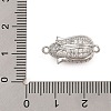 Brass Micro Pave Clear Cubic Zirconia Magnetic Clasps KK-L223-023P-3