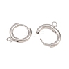 316 Stainless Steel Huggie Hoop Earring Findings X-EJEW-B158-01B-P-2