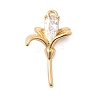Brass Micro Pave Clear Cubic Zirconia Pendants KK-F916-27G-1